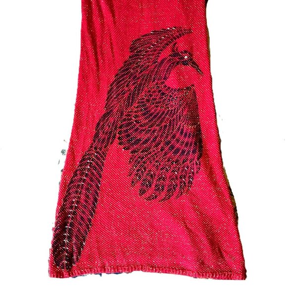 Vintage handmade knit maxi tube 'bird' dress with sparkle - Picture 12 of 16